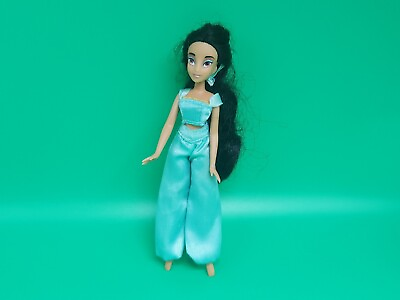 #ad Disney Princess Jasmine Doll Toy Figure Aladdin Turquoise Dress Figurine Rare $6.99