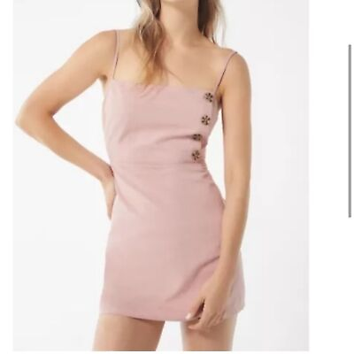 #ad Urban Outfitters pink mini dress with buttons $20.25