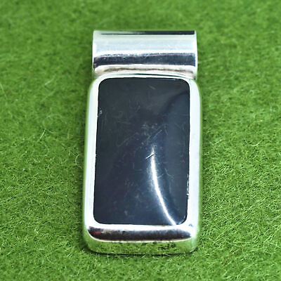 #ad vintage Mexican handmade sterling 925 silver pendant with black onyx inlay $38.00