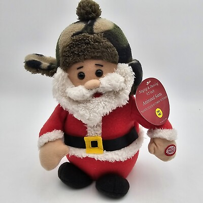 #ad Animated 9.5 quot; Dancing and Singing Santa Claus wearing a Camo Ear Flap Hat $10.99