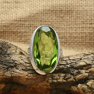 #ad Peridot Gemstone 925 Sterling Silver Ring Mother#x27;s Day Jewelry All Size EC 116 $12.40