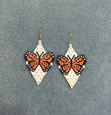 #ad Beaded Butterfly Earrings $16.00