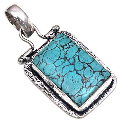 #ad 925 Silver Turquoise Gemstone Dainty Jewelry For Her Jewelry Pendants 1.5quot; C $8.99