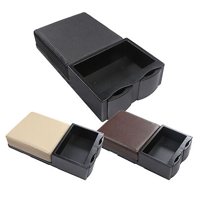 #ad Car Armrest Cushion Pad Center Console Storage Box Cover Retractable Cup Holder $61.37