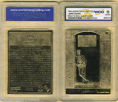 #ad 1995 23 Kt Gold John Lennon Gold Card Beatles Rock N Roll Album Cover Gem Mt $50.00