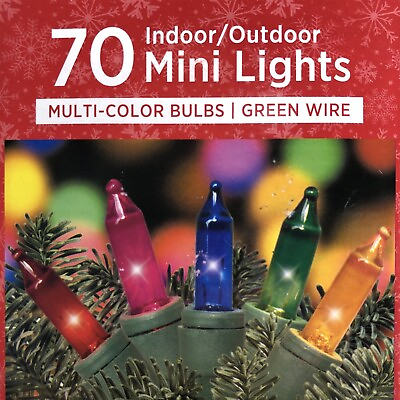 #ad Christmas Lights 70 Mini Multi Color Bulbs String to String by Holiday Style $6.99