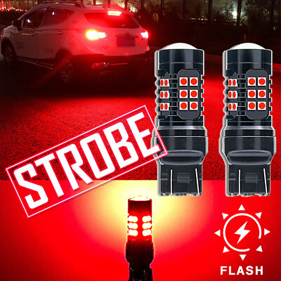 #ad 2X Red Strobe Flashing Blinking LED Lamp Brake Tail Light For Honda Civic Accord $12.49