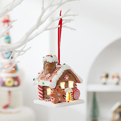 #ad Christmas Gingerbread Glow Small House Pendant Christmas gift window display $16.82
