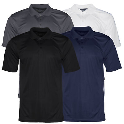#ad Mens Polo Button Shirt Short Sleeve Dry Fit Sports Tennis Comfortable Fit $20.88