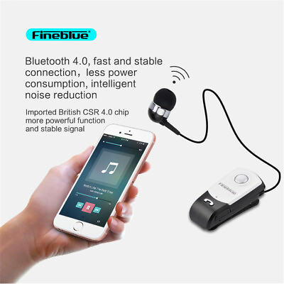 #ad 1x Clip on Wireless Bluetooth Headset Business Earphone bluetooth headset Earpho $13.77