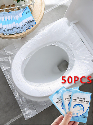 #ad 50pcs Disposable Toilet Seat Cover for Travel Portable WC Pad Travel Paper $11.99