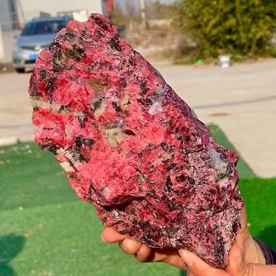 #ad 3.88LB Amazing nature pink Rhodonite raw crystal mineral specimens $526.40