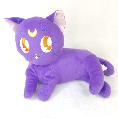 #ad Sailor Moon LUNA CAT 11quot; Plush Purple Laying Clever Idiots Anime Stuffed Toy $13.95