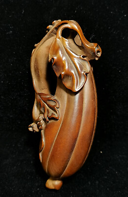 #ad Chinese Boxwood Carved Exquisite Statue Wooden Figurine Gift hand piece $19.50