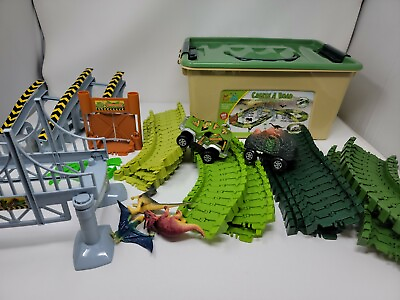 #ad ToyVelt Dinosaur Toys Race Track Toy Set Create A Road MISSING 1 Dinosaur $9.99