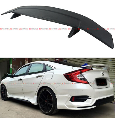 #ad FOR 2016 2021 HONDA CIVIC X 10TH GEN R STYLE TRUNK SPOILER WING W LED LIGHT $64.99