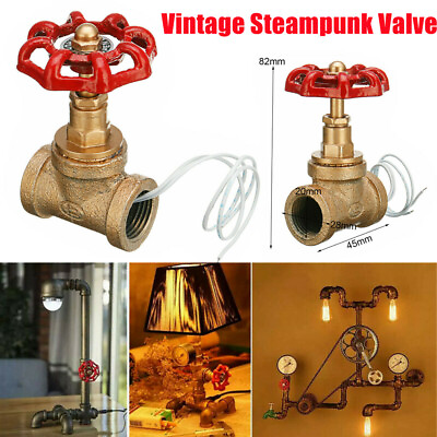 #ad Vintage Steampunk 1 2#x27;#x27; Stop Valve Light Switch W Wire Pipe Industrial Lamp $11.88