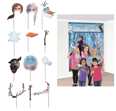 Frozen Birthday Party Scene Setter Wall Decoration Kit Backdrop With Props $13.95