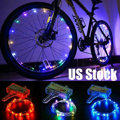 #ad LED Bicycle Bike Cycling Rim Lights Manual Open amp; Close Wheel Spoke Light String $5.99