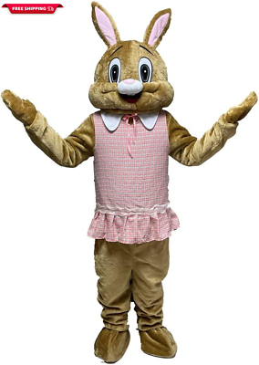 #ad Brown Easter Rabbit Bunny Mascot Costume Adult Easter Fancy Cosplay Costumes $49.71