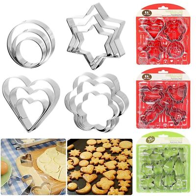 #ad 12pack DIY Stainless Steel Biscuit Cutters Cookie Cutter Set Baking Pastry Mold $6.83