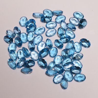 #ad Natural Blue topaz swiss color faceted oval shape gemstone 3x4mm 12x16mm $30.00
