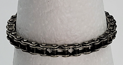 #ad Silver Tone Motorcycle Chain Bracelet 7 3 4quot; Lobster Clasp $15.00