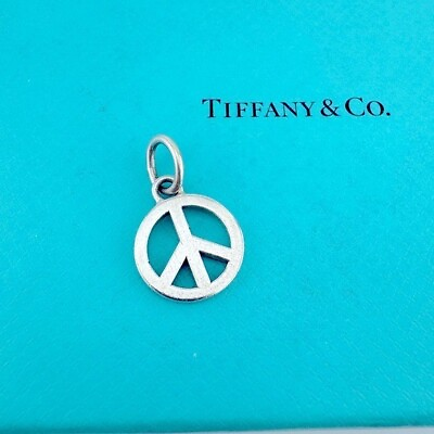 #ad ☮️ Rare Tiffany amp; Co. Sterling Silver Peace Sign Charm Adorable ☮️ $225.00