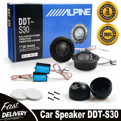 #ad Pair Alpine DDT S30 360W 2.5CM 1quot; Soft Dome Balanced Car Audio Speakers Tweeters $14.99