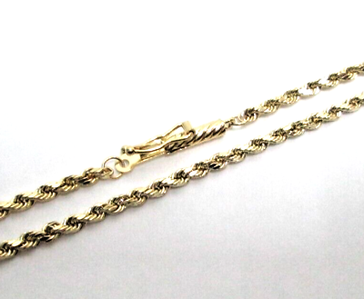 #ad Beautiful SHINY REAL 14K Yellow Gold 2mm Diamond Cut Rope Chain Necklace 18quot; $269.97