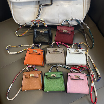 #ad Mini Women Girl Leather Handbag Keychain Coin Purse Car Bag Charm for AirPods $8.98