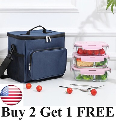 #ad Insulated Lunch Bag Box for Women Kids Thermos Cooler Hot Cold Adult Tote Food $9.95