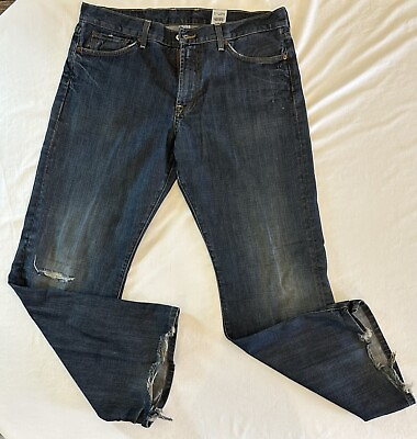 #ad Vtg Lucky Brand Dungarees Gene Montesano Jeans Mens 34 USA Distressed Fit Fender $29.95