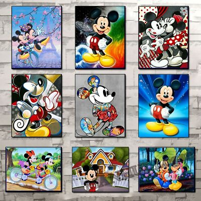 #ad Cartoon Diamond Painting Mickey Disney Characters Picture Full Drill Craft Sale $42.15