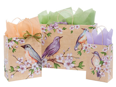 BACKYARD BIRDS Design Gift Paper Gloss Bag Choose Size amp; Package Amount $275.45