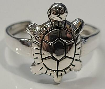 #ad Turtle Toe Ring Adjustable 925 Sterling Silver nautical sealife $14.95