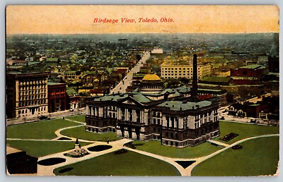 #ad Postcard Antique Birdseye View Toledo Ohio B10 $12.30