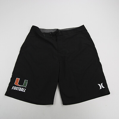 #ad Miami Hurricanes Hurley Athletic Shorts Men#x27;s Black Used $13.19