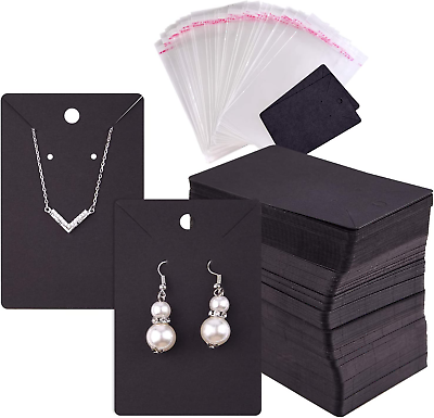 #ad 120 Pcs Earring amp; Necklace Display Cards with 120 Bags $12.99