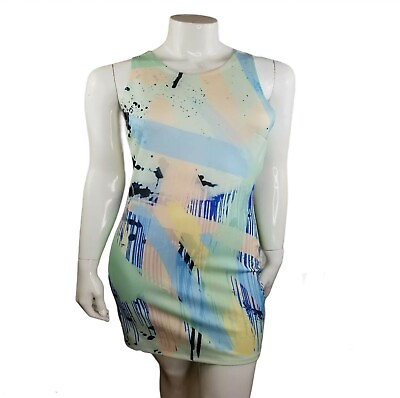 #ad 💥Stretch ZARA TRAFALUC Bodycon Mini Multicolor Scoop Neck Dress Length: 33quot; in. $17.95