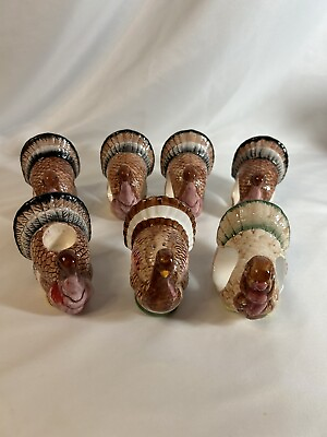 #ad Vintage Thanksgiving Turkey Kitchen 5 Napkin Holders Candle Holder Salt Shaker $26.91