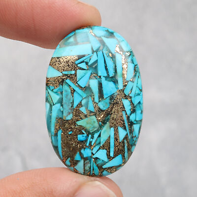 #ad 31.35 Ct. Natural Oval Blue Copper Turquoise Cabochon Loose Gemstone $16.19