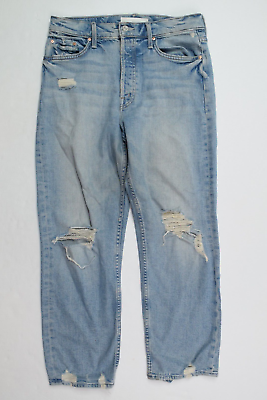 #ad Mother Superior The Tomcat Jeans Womens 28 Blue CONFESSION Distressed High Rise $59.97