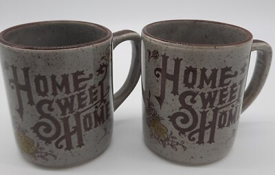 #ad Otagiri MCM “Home Sweet Home” Coffee Tea Mugs 8 Oz Made In Japan Speckled $18.95