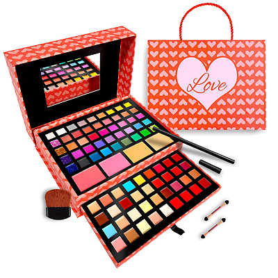 #ad Makeup Kits for Teens 2 Tier Love Make Up Gift Set and Eyeshadow Palette for $27.79