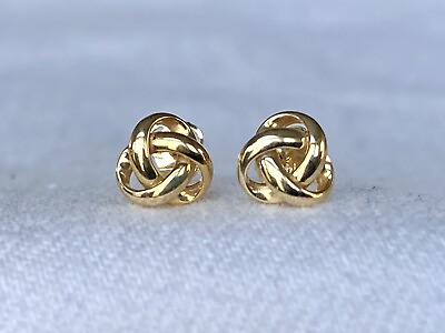 #ad 14K solid real gold Love Knot earrings • screw back $140.00