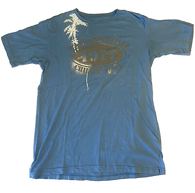#ad Margaritaville Jimmy Buffet Mens Light Blue Graphic T Shirt Size Medium $7.99