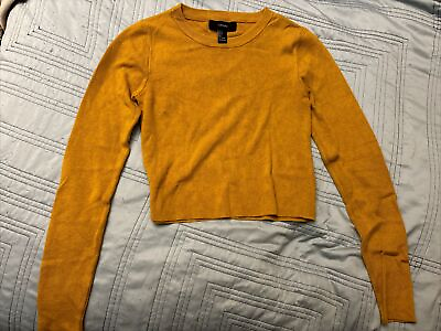 #ad Forever 21 Mustard Cropped Sweater Size Large $14.00