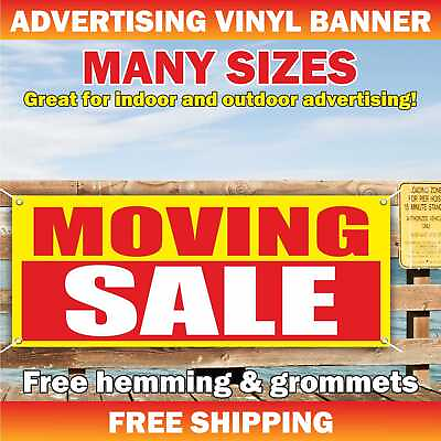 #ad MOVING SALE Advertising Banner Vinyl Mesh Sign Discount сlearance Store Shop $29.95