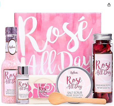 #ad BFF LOVE 6Pcs Spa bath Gift Set Rose All Day NEW in box $19.75